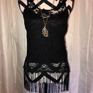Black lace tank